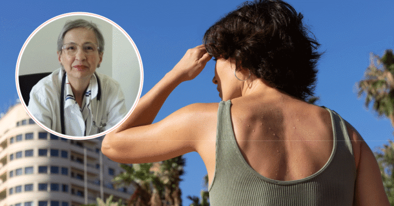 donna in preda ad un attacco di caldo